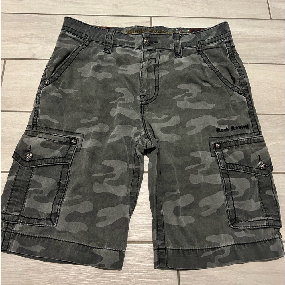 Rock Revival Camo Cargo Shorts Waist 34